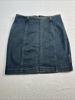 Free People Stretchy Dark Denim Panel Mini Skirt Boho western grunge Y2K summer